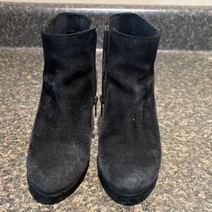 Clarks Black Suede Ankle Booties